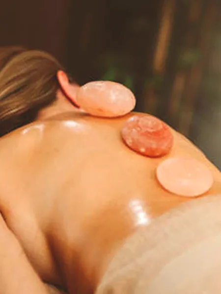 A stack of hot stones on a plate.